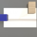 3 डी मॉडल मिरर ZL 07 (817х568, लकड़ी सफेद, नीला) - पूर्वावलोकन