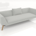 3d model 3-seater sofa (wooden legs) - preview