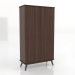3D modeli Dolap 4 1000x450x1800 mm (koyu ceviz) - önizleme