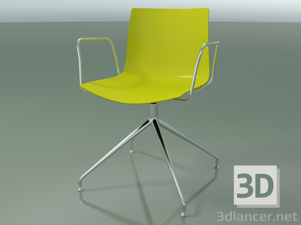 modèle 3D Chaise 0368 (pivotante, avec accoudoirs, LU1, polypropylène PO00118) - preview