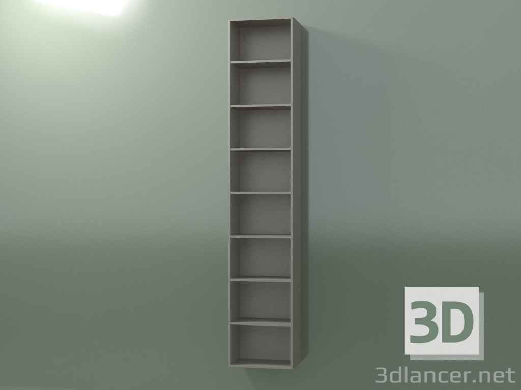 modello 3D Mobile alto Wall (8DUBFC01, Clay C37, L 36, P 24, H 192 cm) - anteprima