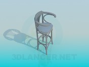 Wooden chair for the bar