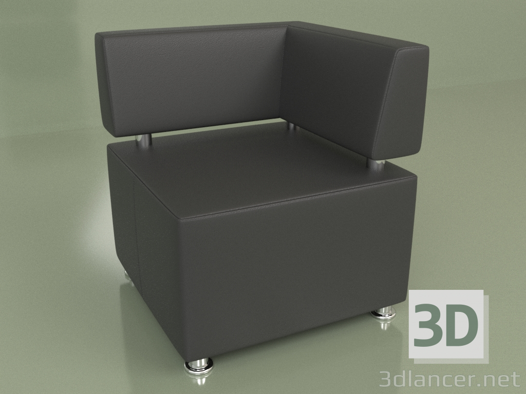 3d model Corner section Malta (Black leather) - preview