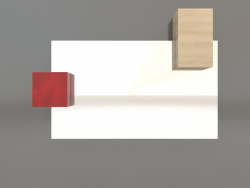 Espejo ZL 07 (817х568, blanco madera, rojo)