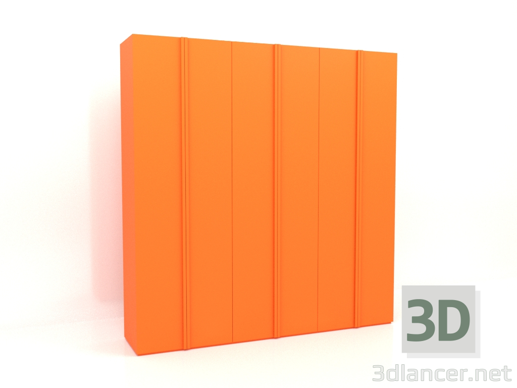 3d model Wardrobe MW 01 paint (2700x600x2800, luminous bright orange) - preview