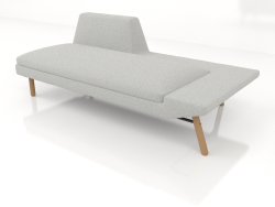 Chaiselongue offen 186 mit Armlehne links (Holzbeine)