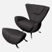 3d model Chair with footrest Ambra - preview