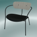 modello 3D Chair Pavilion (AV6, H 70cm, 65x69cm, Rovere laccato, Pelle - Seta nera) - anteprima