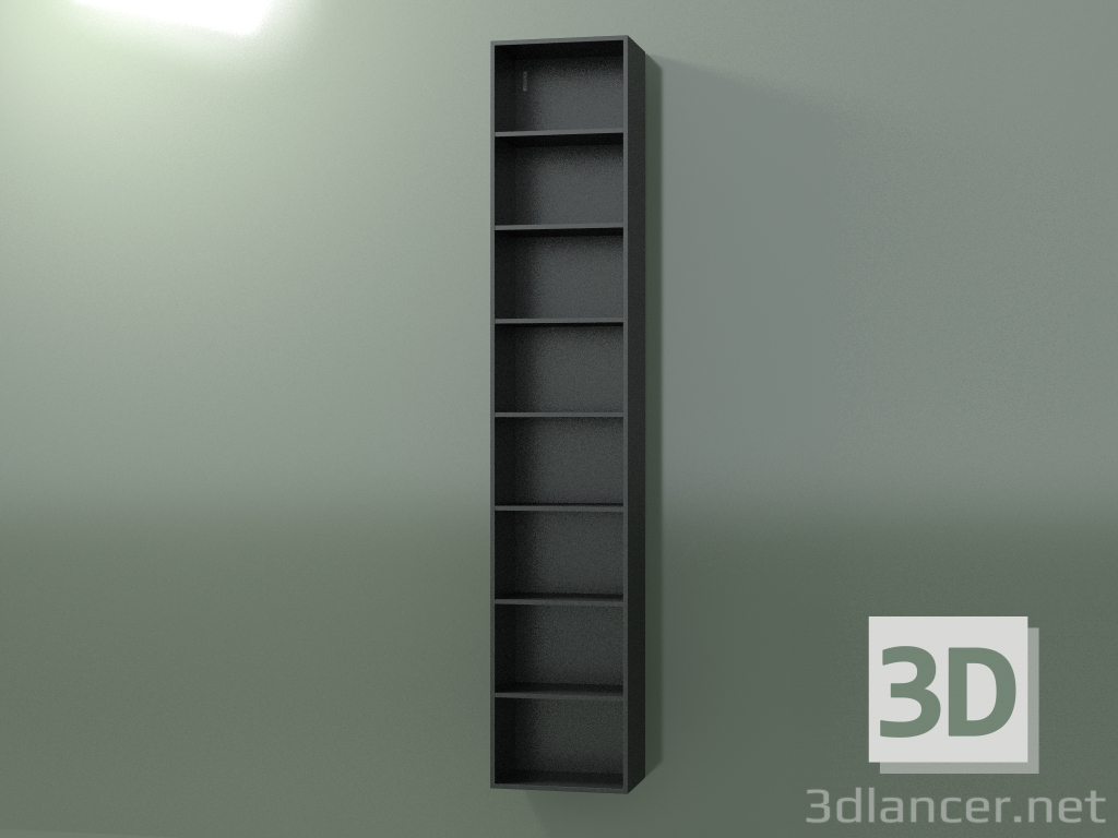 modello 3D Mobile alto Wall (8DUBFC01, Deep Nocturne C38, L 36, P 24, H 192 cm) - anteprima