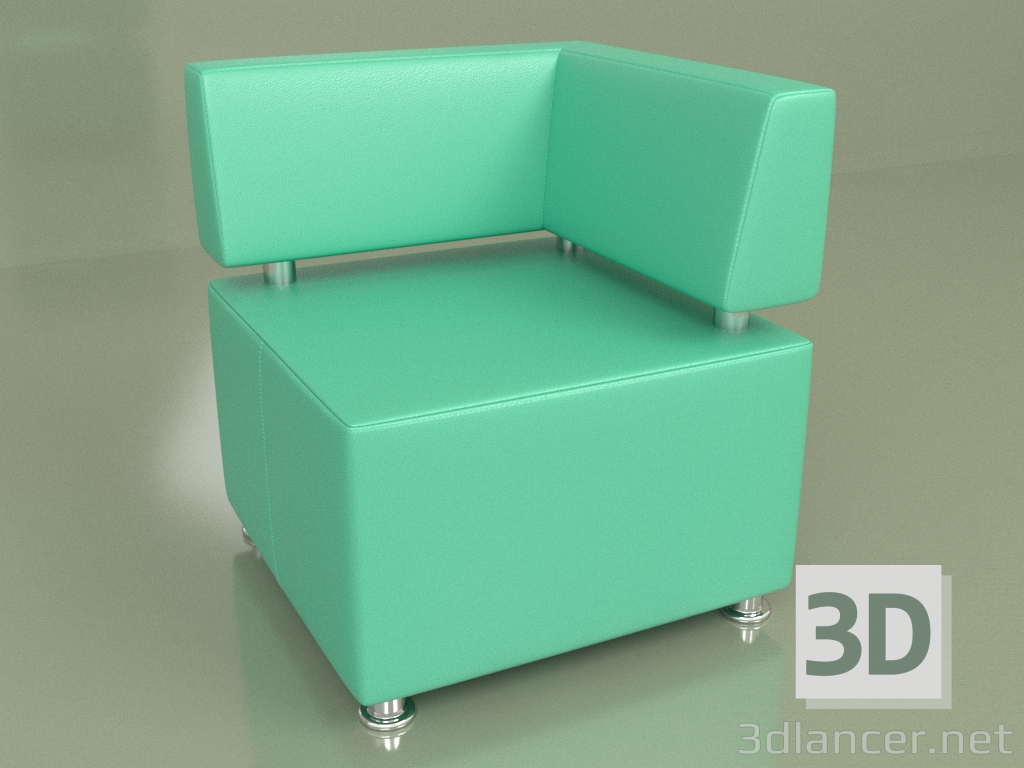 modello 3D Sezione angolare Malta (pelle verde) - anteprima