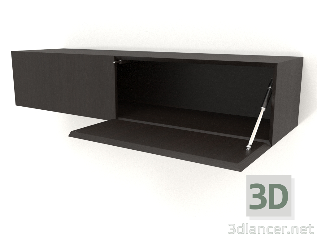 3d model Hanging shelf ST 06 (open door) (2 doors, 1200x315x250, wood brown dark) - preview