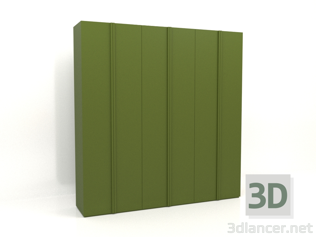 3D Modell Kleiderschrank MW 01 Lack (2700x600x2800, grün) - Vorschau