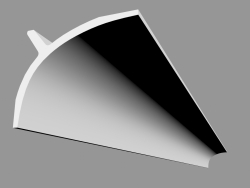 Corniche (et pour éclairage dissimulé, profil pour rideaux) C991 (200 x 11 x 14 cm)