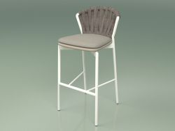 Bar stool 250 (Metal Milk, Polyurethane Resin Mole, Padded Belt Gray-Sand)