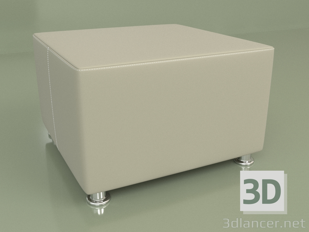 modèle 3D Pouf Malta (Cuir blanc) - preview