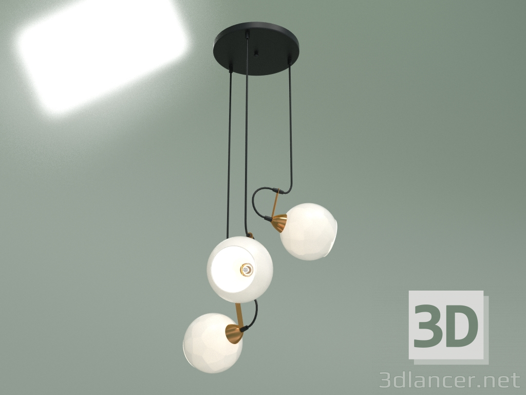 modello 3D Lampada a sospensione 50175-3 (nero) - anteprima
