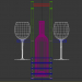 3d Stand for a bottle of wine and glasses model buy - render 3d Stand for a bottle of wine and glasses model buy - render