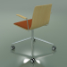 3d model Chair 5918 (on casters, with front trim, with armrests, natural birch) - preview