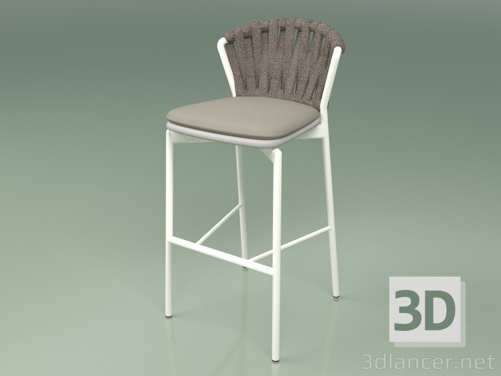 3d model Bar stool 250 (Metal Milk, Polyurethane Resin Gray, Padded Belt Gray-Sand) - preview