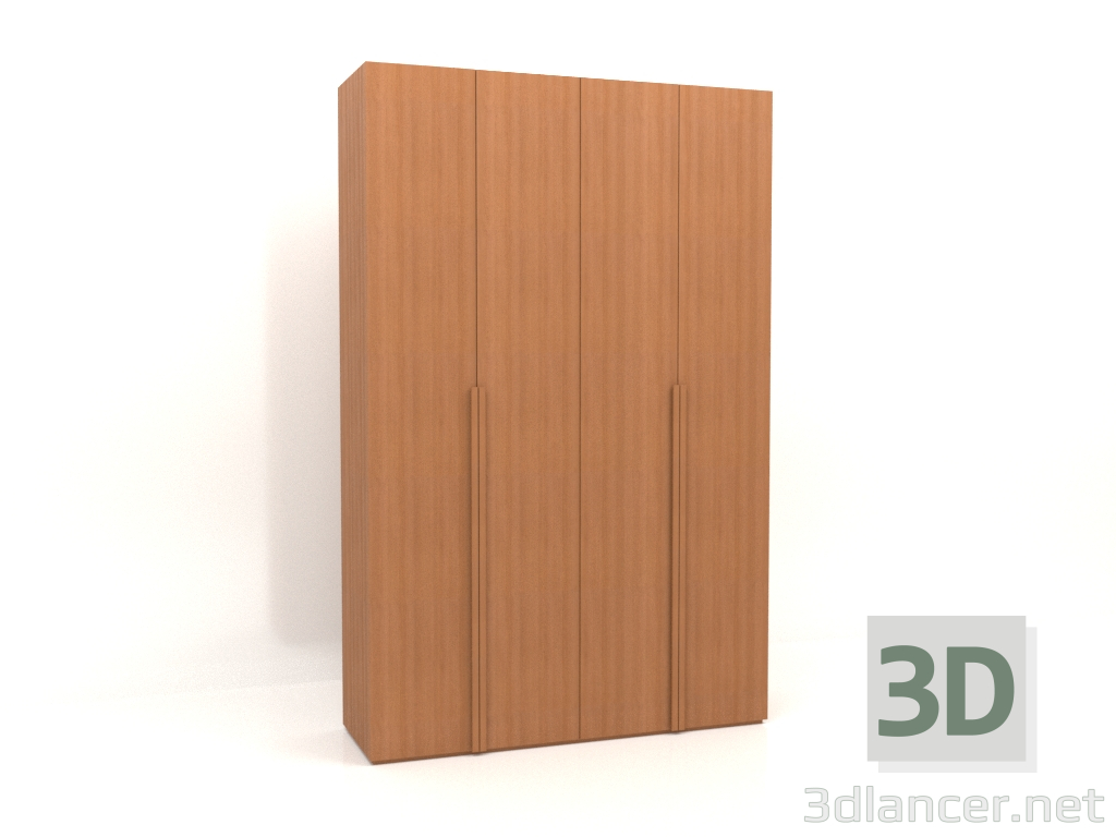 modello 3D Armadio MW 02 legno (1800x600x2800, rosso legno) - anteprima