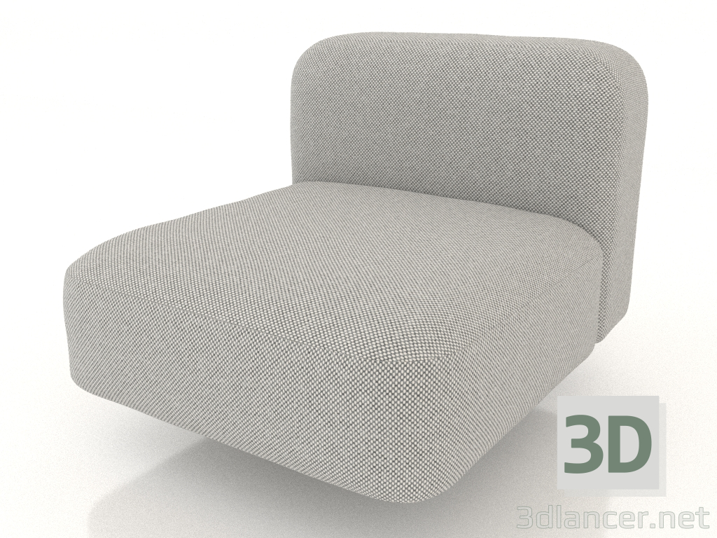 Modelo 3d Módulo de sofá 1 lugar (M) com encosto - preview