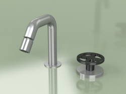 Hydro-progressive bidet mixer with adjustable spout (20 37, AS-ON)