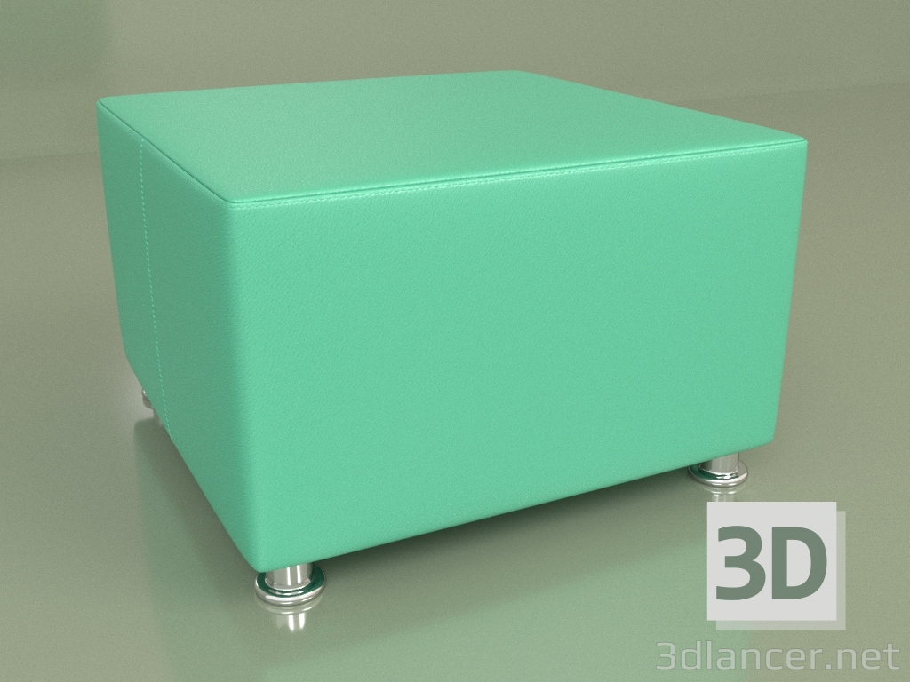 modello 3D Pouf Malta (pelle verde) - anteprima
