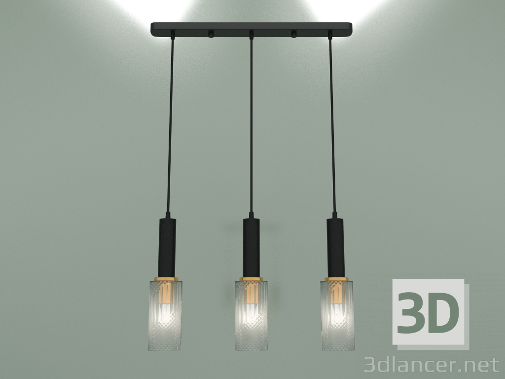3d model Pendant lamp 50176-3 (black) - preview