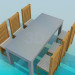 3D modeli Restoran için sandalye ile tablolar - önizleme