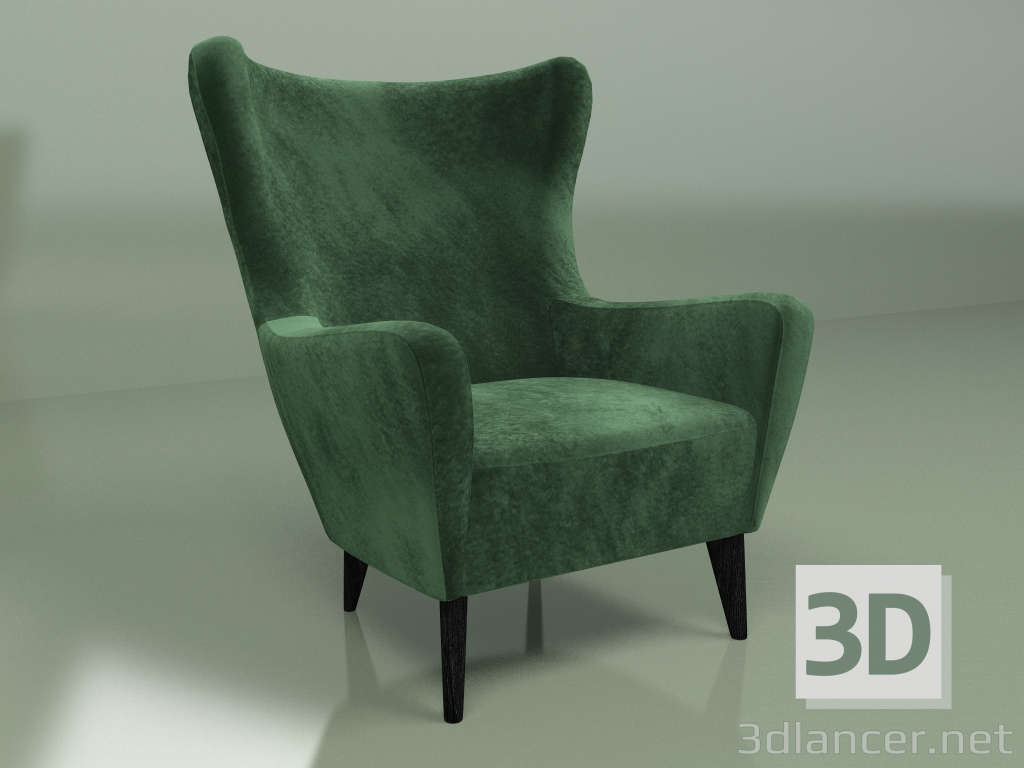 modello 3D Poltrona Elsa (verde) - anteprima