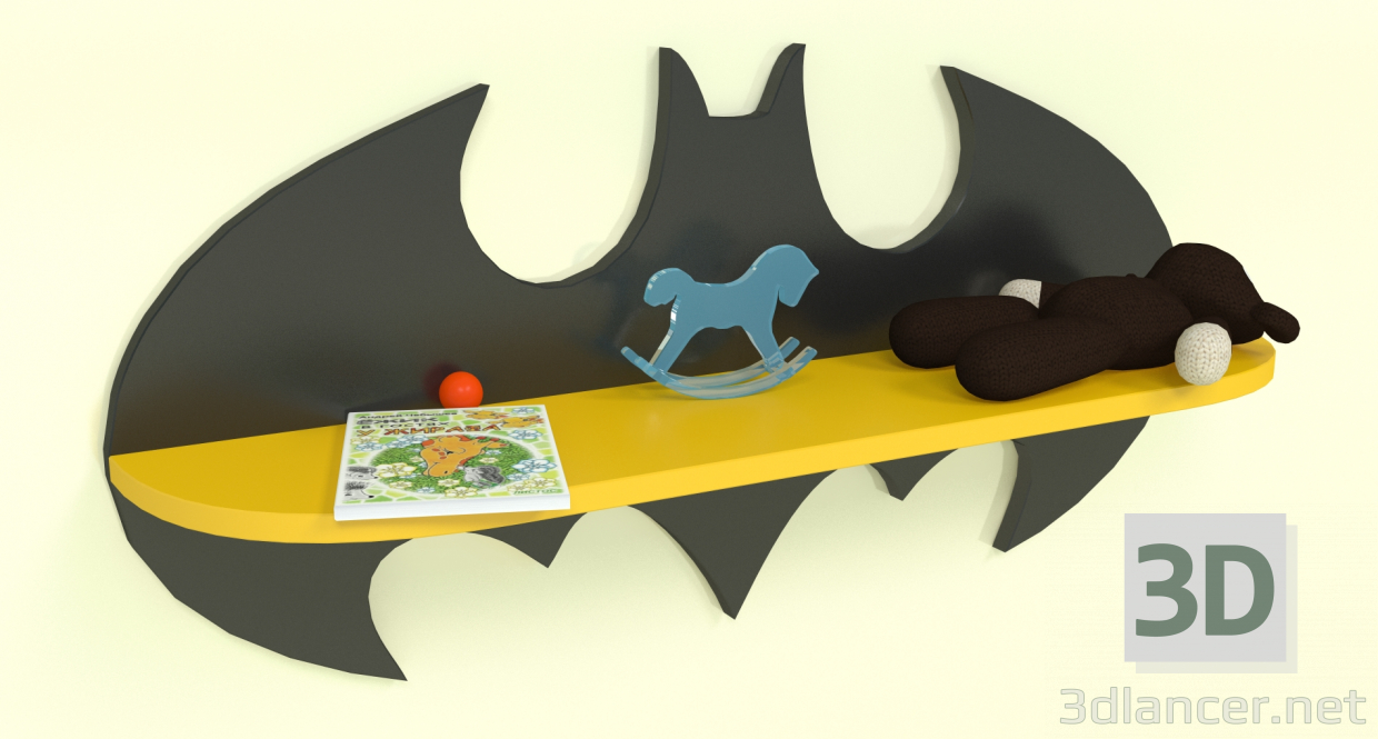 modèle 3D de Étagère murale dans la chambre des enfants "Batman" acheter - rendu