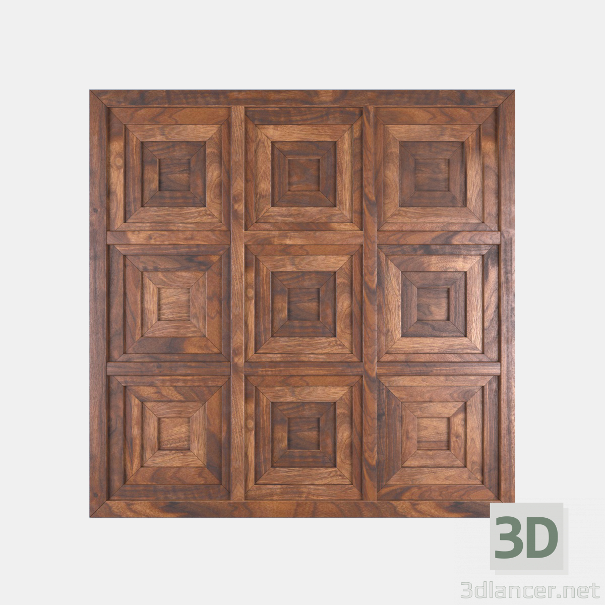 Modelo 3d Painel de madeira - preview