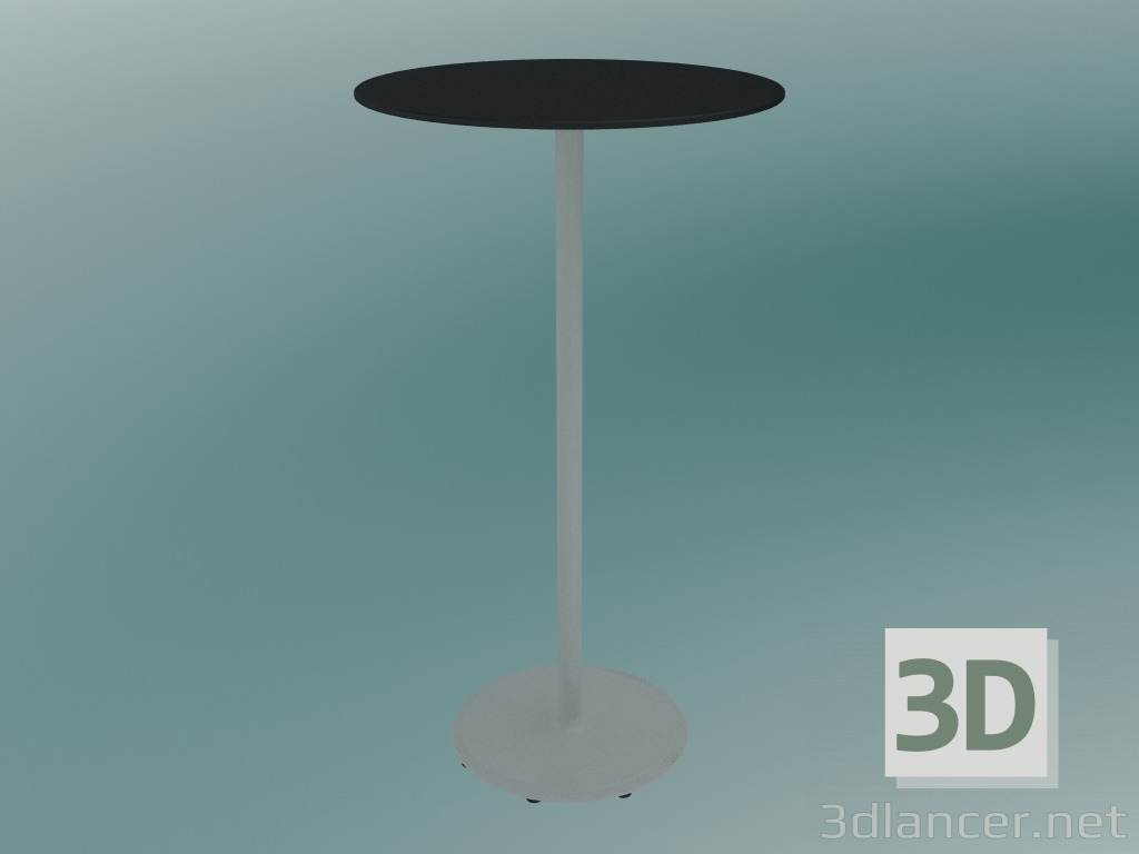 modello 3D Tavolo BON (9380-71 (⌀ 60cm), H 109cm, HPL nero, ghisa bianco) - anteprima