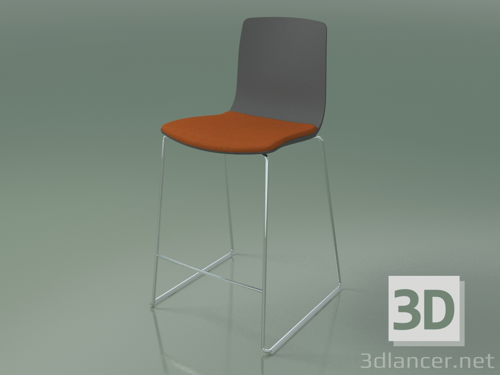 modello 3D Sedia da bar 3991 (polipropilene, con cuscino sul sedile) - anteprima