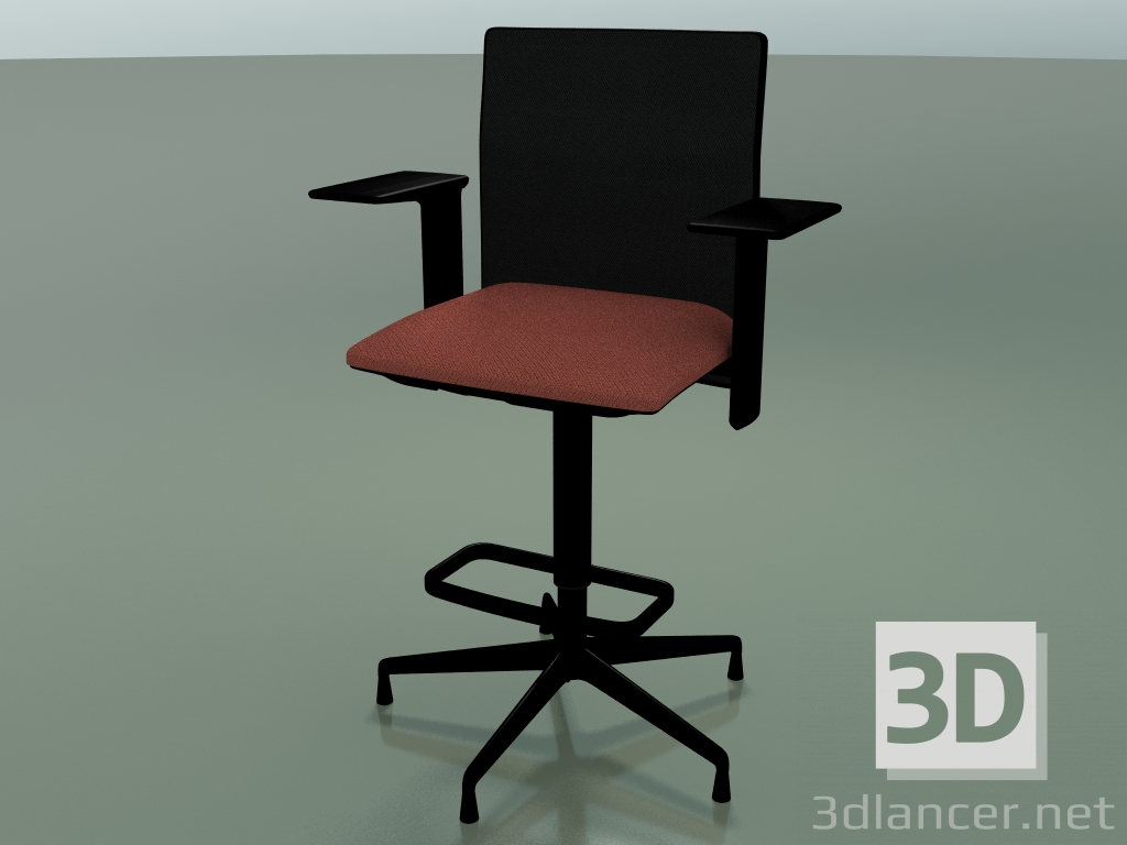3d model Low back stool 6506 (5 legs, with mesh, 3D adjustable armrest XL, V39) - preview