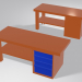 3D modeli çekmeceli çalışma masası - önizleme