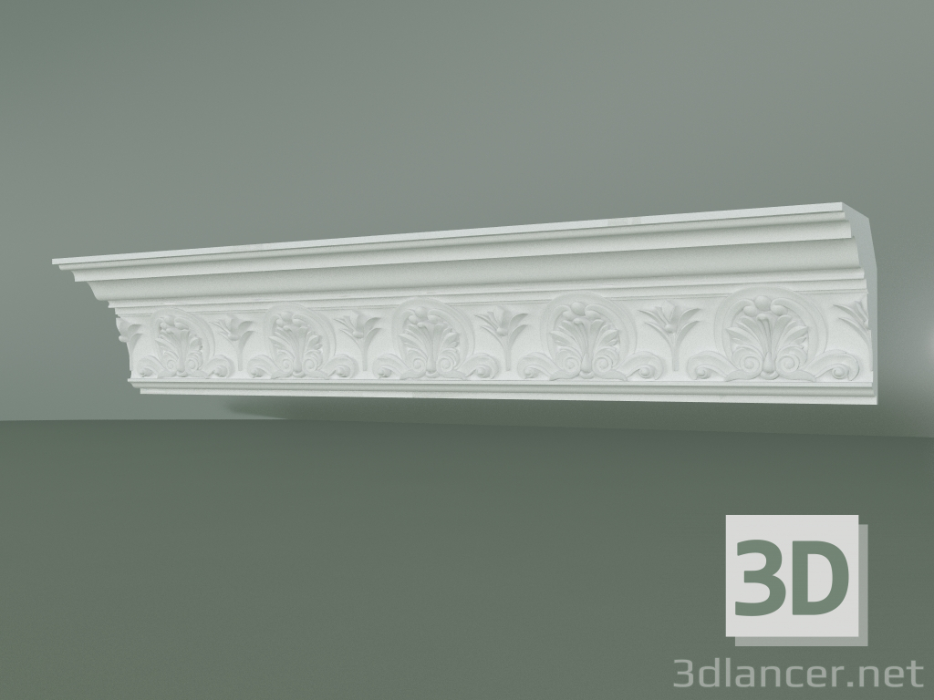 modèle 3D Corniche en plâtre avec ornement KV037 - preview