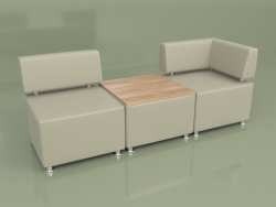 Modular sofa Malta (Set 1, White leather)