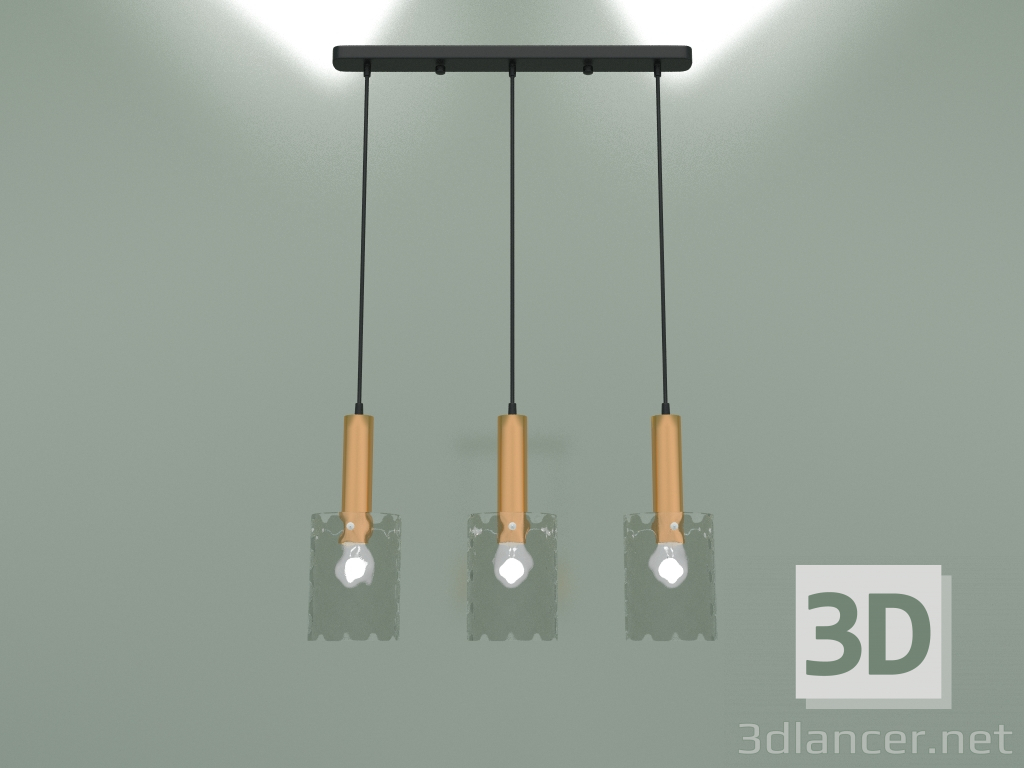 3d модель Подвесной светильник 50177-3 (черный-бронза) – превью