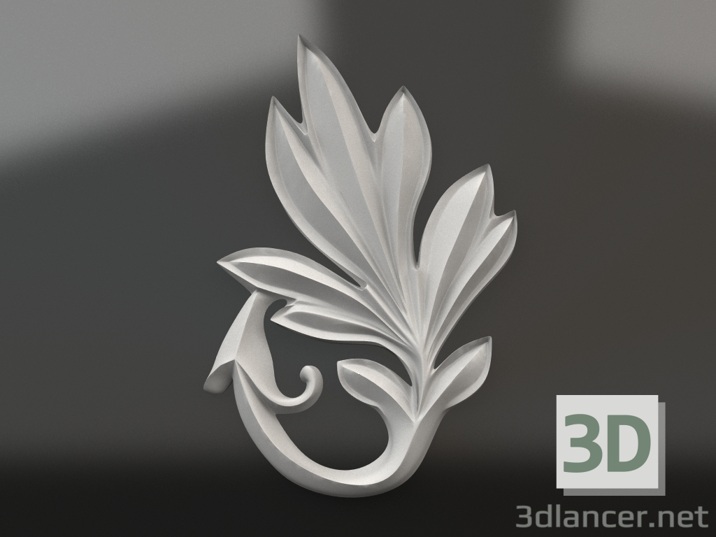 Modelo 3d Elemento decorativo de gesso DE 009 2 B (80х53) - preview