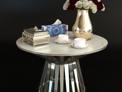Decoración de la mesa de té con flores