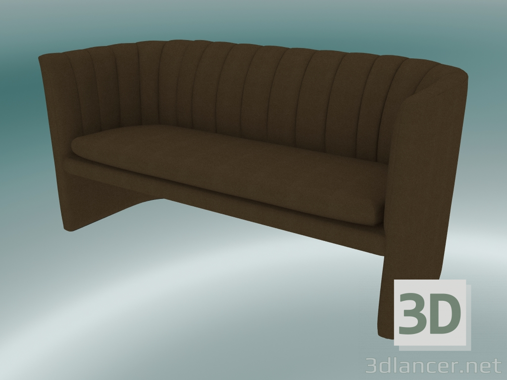 modello 3D Mocassino doppio divano (SC25, H 75cm, 150х65cm, Velvet 7 Cannella) - anteprima