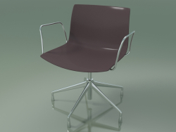Chair 0233 (5 legs, with armrests, chrome, polypropylene PO00404)