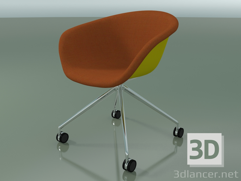 modello 3D Sedia 4217 (4 ruote, con rivestimento frontale, PP0002) - anteprima