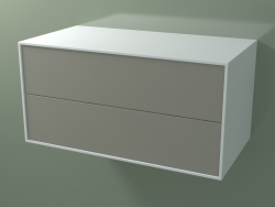 Double box (8AUDCB01, Glacier White C01, HPL P04, L 96, P 50, H 48 cm)
