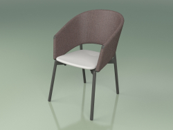 Cadeira confortável 022 (metal fumado, marrom, resina de poliuretano cinza)