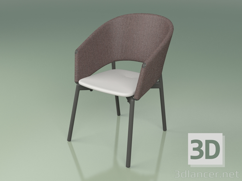 3d model Silla confort 022 (metal ahumado, marrón, resina de poliuretano gris) - vista previa