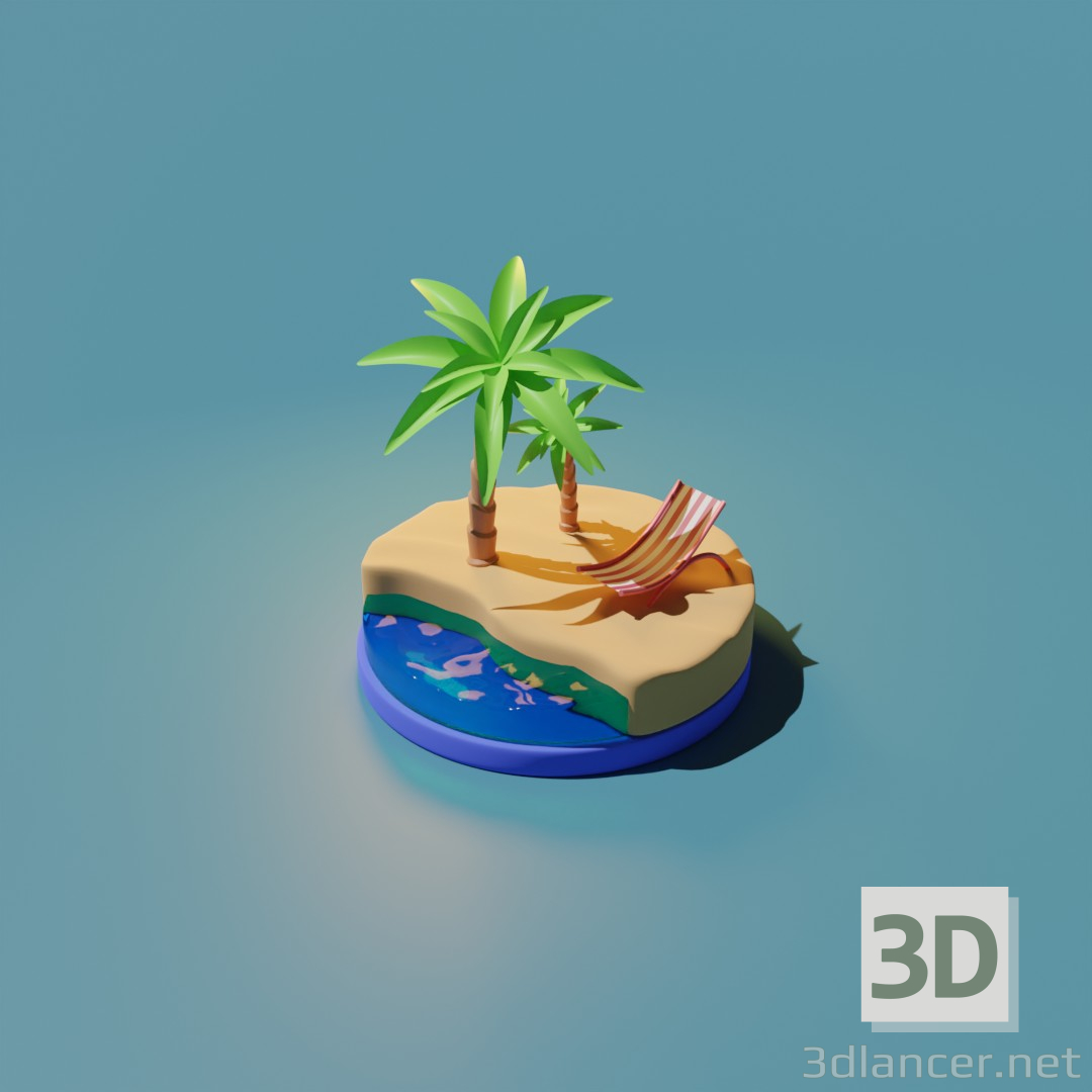 3d model playa fresca - vista previa