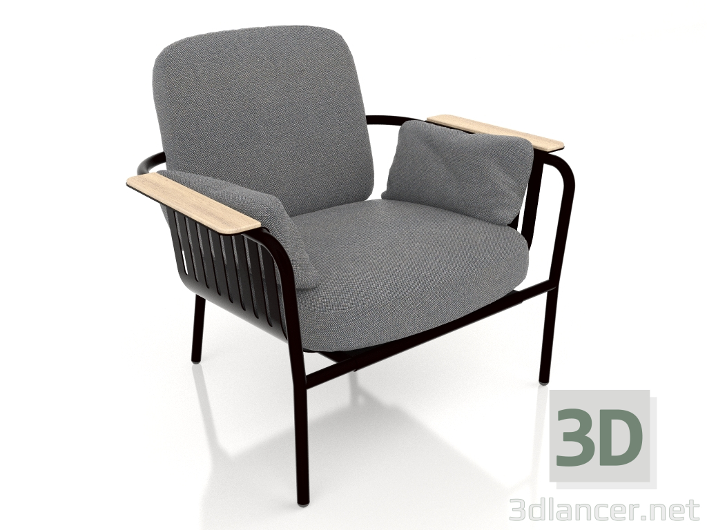 3d model Armchair (Black) - preview