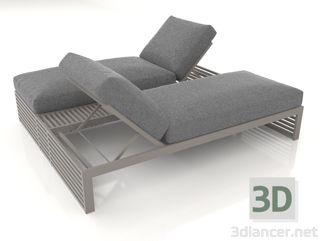 3d model Cama doble para relax (Gris cuarzo) - vista previa